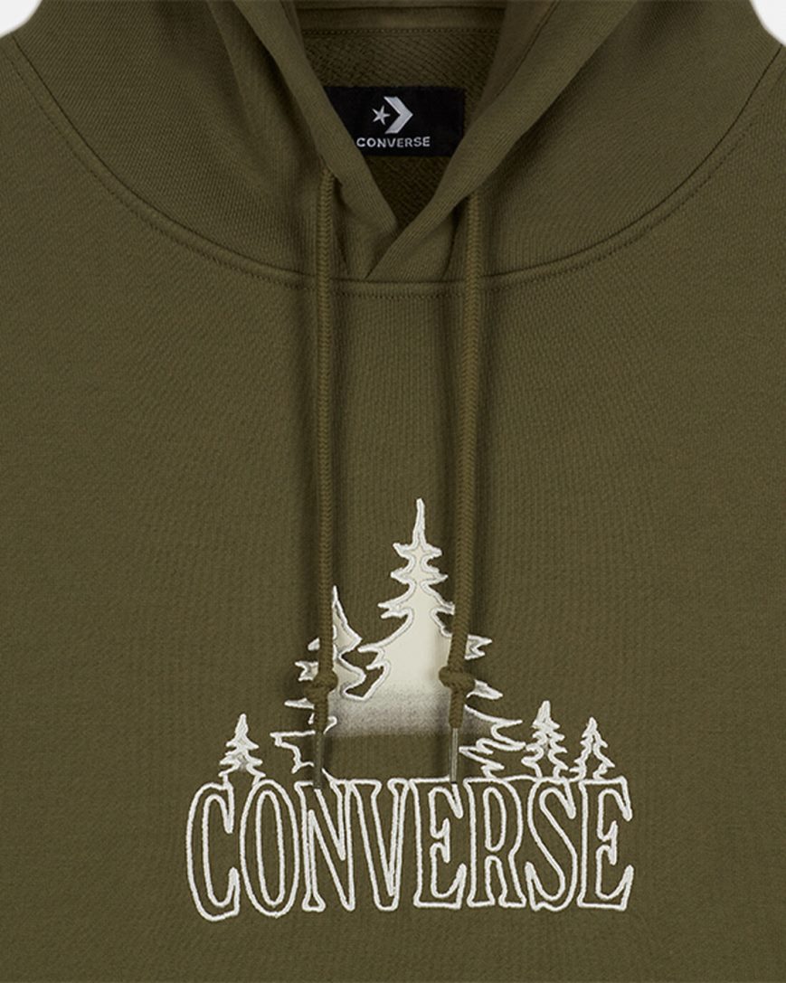 Women's Converse Loose Fit Graphic Hoodie Olive | AU E5C43E